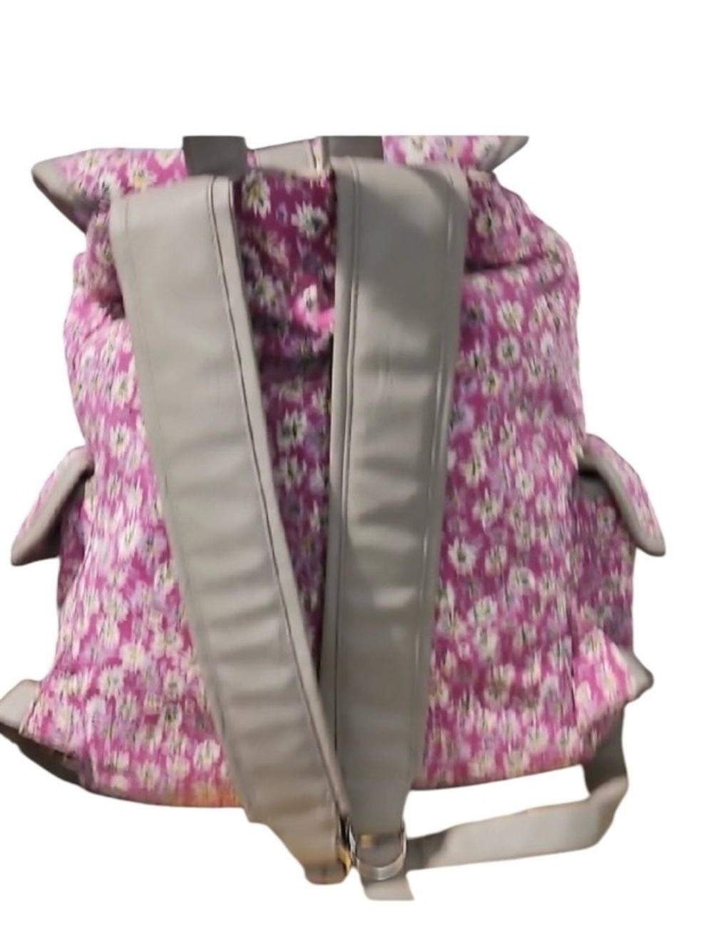 Candies Floral Backpack Cinch Snap Closure Bag Purple Vintage Retro pockets - Picture 4 of 8